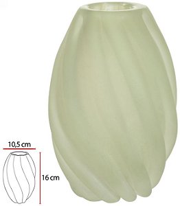 Vaso Decorativo Vidro Tipo Murano Verde Fosco 16cm