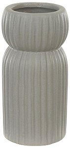 Vaso Decorativo Porcelana Cinza 15cm