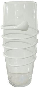 Vaso Decorativo Vidro Transparente Branco 35cm