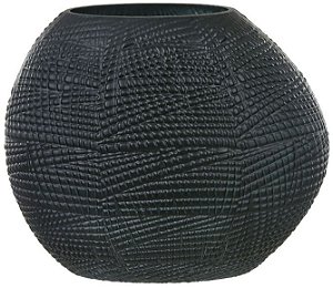 Vaso Decorativo Vidro Preto 25cm