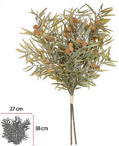Buque Mamona Ramalhete C/Fita X3 Laranja Outono 58cm
