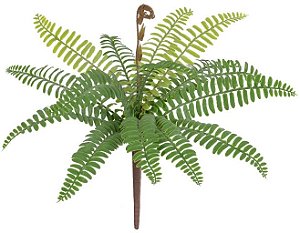 Planta Artificial Folhagem Samambaia Real Toque C/Powder X18 Verde 30cm