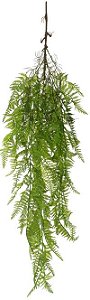 Planta Artificial Folhagem Samambaia Pendurar C/Print Plastico X82 Verde 1,05cm