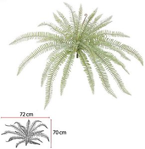 Planta Artificial Folhagem Samambaia C/Print Plastico X31 Verde Frosted 69cm