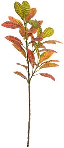 Planta Artificial Galho Croton Real Toque X31 Verde Vermelho 1,05cm