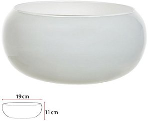 Vaso Vidro Lagoon Decorativo Branco 11X19cm