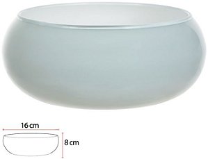 Vaso Vidro Lagoon Decorativo Branco 8X16cm