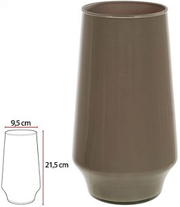 Vaso Vidro Paulista Decorativo Cappuccino 21,5X9,5cm