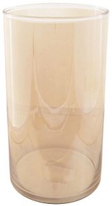 Vaso Vidro Tubo Decorativo Ambar Fundido 20X10cm