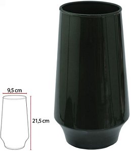 Vaso Vidro Paulista Decorativo Verde Cintilante 21,5X9,5cm
