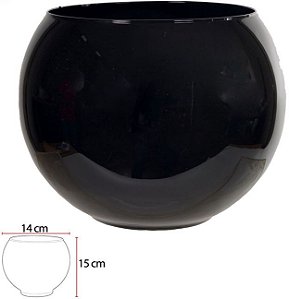 Vaso Vidro Tailandia Decorativo Preto 15X14cm