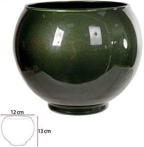 Vaso Vidro Tailandia Decorativo Verde Cintilante 13X12cm