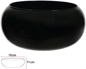 Vaso Vidro Lagoon Decorativo Preto 11X19cm