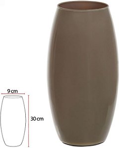 Vaso Vidro Romeu Decorativo Cappuccino 30X9cm