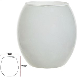 Vaso Vidro Santiago Decorativo Branco 19X10cm