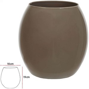 Vaso Vidro Santiago Decorativo Cappuccino 19X10cm