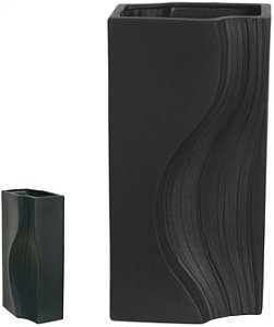 Vaso Decorativo Porcelana Preto 35cm