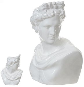 Vaso Decorativo Porcelana Busto Branco 30cm