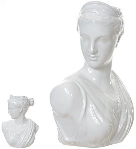 Vaso Decorativo Porcelana Busto Branco 30cm