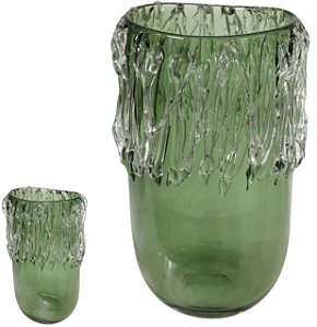 Vaso Decorativo Vidro Verde 34cm