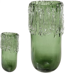 Vaso Decorativo Vidro Verde 41cm