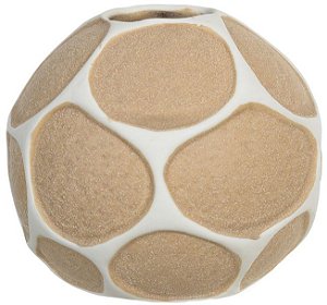 Vaso Decorativo Ceramica Bege Off White 12cm