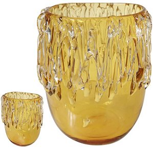 Vaso Decorativo Vidro Ambar 23,5cm