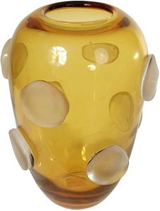 Vaso Decorativo Vidro Ambar Fosco 27cm