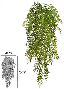 Planta Artificial Folhagem Samambaia Pendurar X5 Verde 83cm