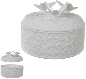 Caixa Decorativa Porcelana Branco 11,5cm