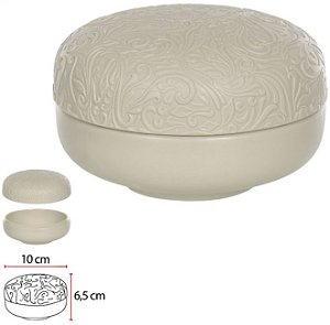 Caixa Decorativa Porcelana Bege 6,5cm