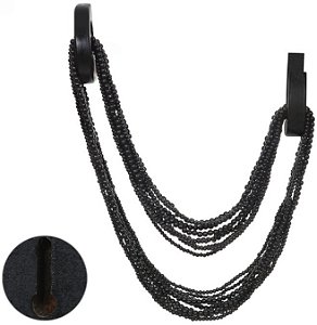 Colar Decorativo Com Gancho Preto 120cm