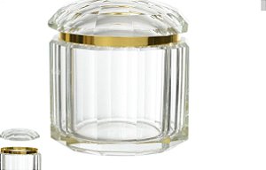 Caixa Decorativa Cristal Transparente Dourado 11cm