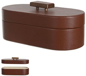 Caixa Decorativa MDF Revestimento Pu Terracota 25,5cm