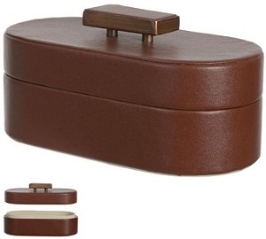 Caixa Decorativa MDF Revestimento Pu Terracota 20cm