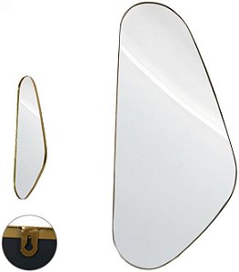 Espelho Decorativo Metal Dourado 99cm
