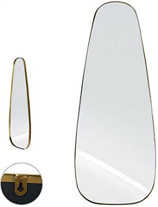 Espelho Decorativo Metal Dourado 1m