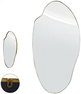 Espelho Decorativo Metal Dourado 90cm