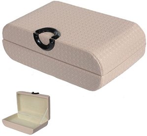 Caixa Decorativa MDF Revestimento Pu Nude 25,5cm