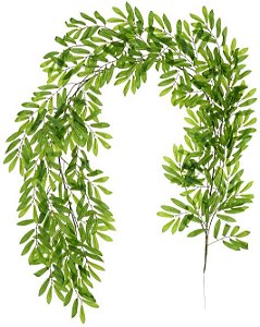 Planta Artificial Folhagem Guirlanda Figueira Real Toque X528 Verde 2m