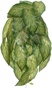 Planta Artificial Folhagem Caladium Pendurar X29 Verde 2T 45cm