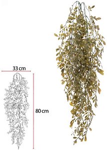 Planta Artificial Folhagem Folha Pendurar C/Powder X27 Verde Outono 90cm