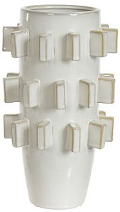 Vaso Decorativo Ceramica Branco 34cm