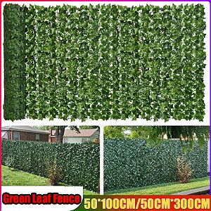 Folhagem Artificial Grama 1m/3m Painéis de Cerca de Folha Verde