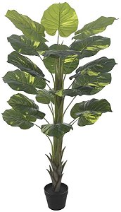 Planta Artificial Arvore Jiboia Real Toque C/Pote X18 Verde 1.4m