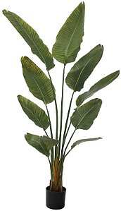 Planta Artificial Arvore Bananeira De Jardim Real Toque Uv C/Pote X10 Verde 1.6m