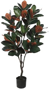 Planta Artificial Arvore Ficus Elastica Real Toque C/Pote X84 Verde Amarelo 1.2m