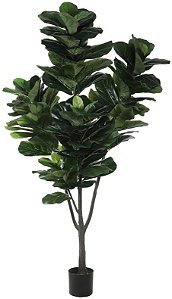 Planta Artificial Arvore Ficus Lyrata Real Toque C/Pote X213 Verde 2.3m