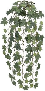 Planta Artificial Folhagem Maple Pendentes X134 Verde Frosted 1.14m