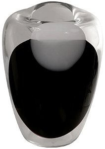 Vaso Decorativo Vidro Transparente Preto 27cm